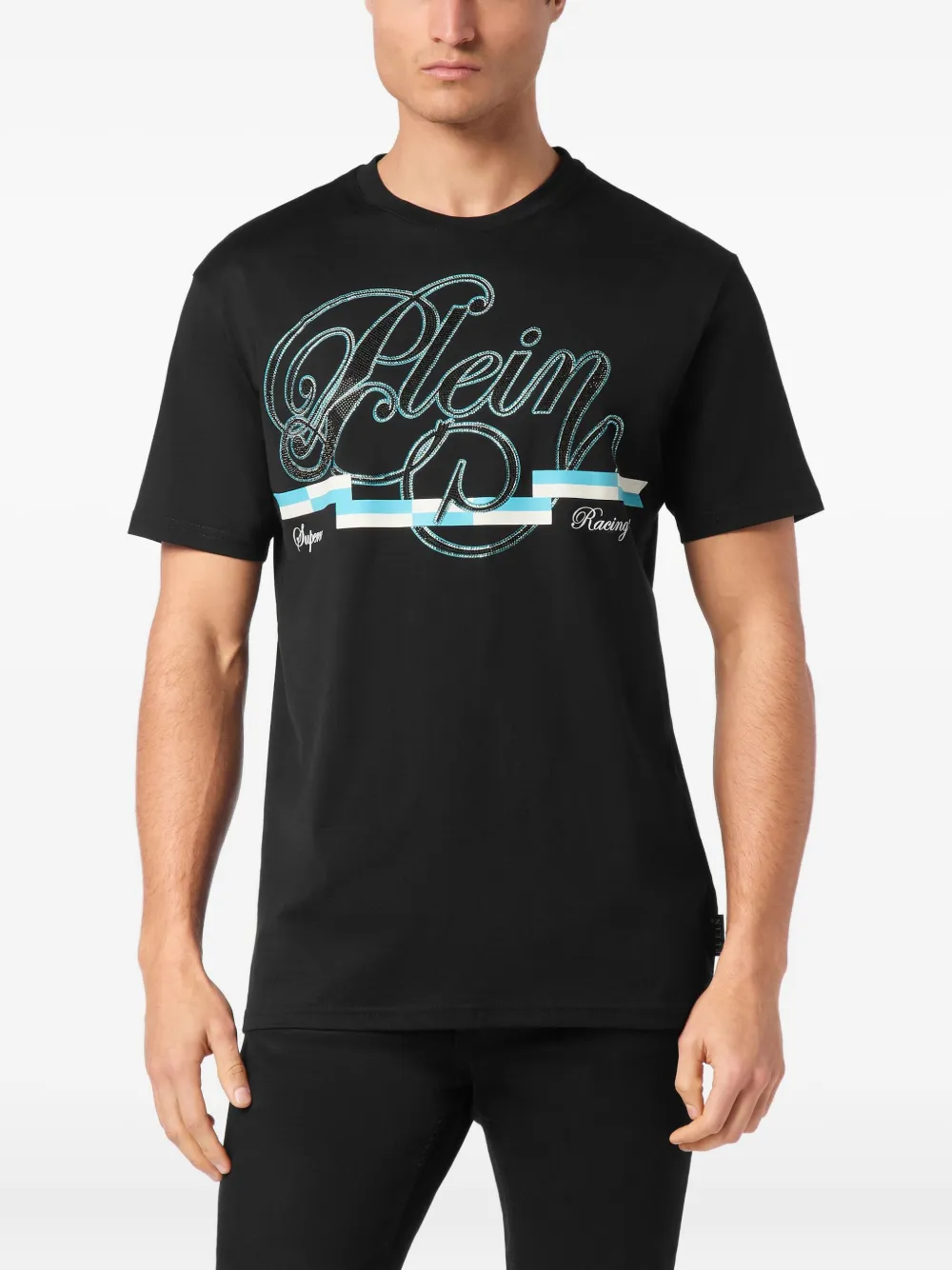 Philipp Plein Coursive Border T-shirt Zwart