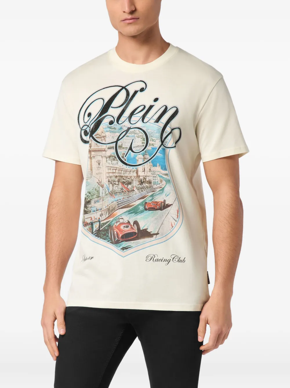Philipp Plein Racing Car T-shirt Wit
