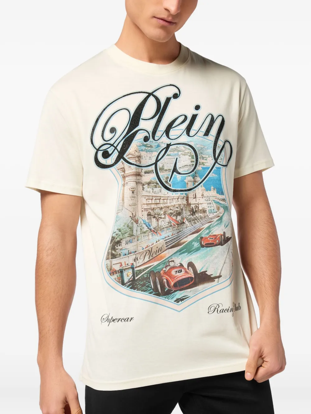 Philipp Plein Racing Car T-shirt Wit