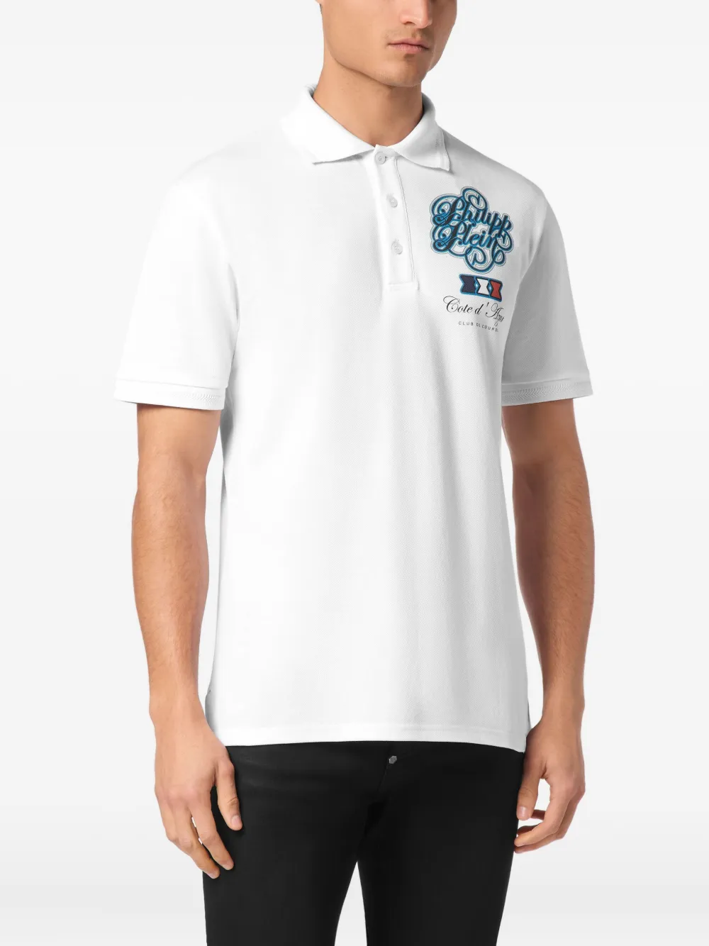 Philipp Plein Racing Car poloshirt Wit