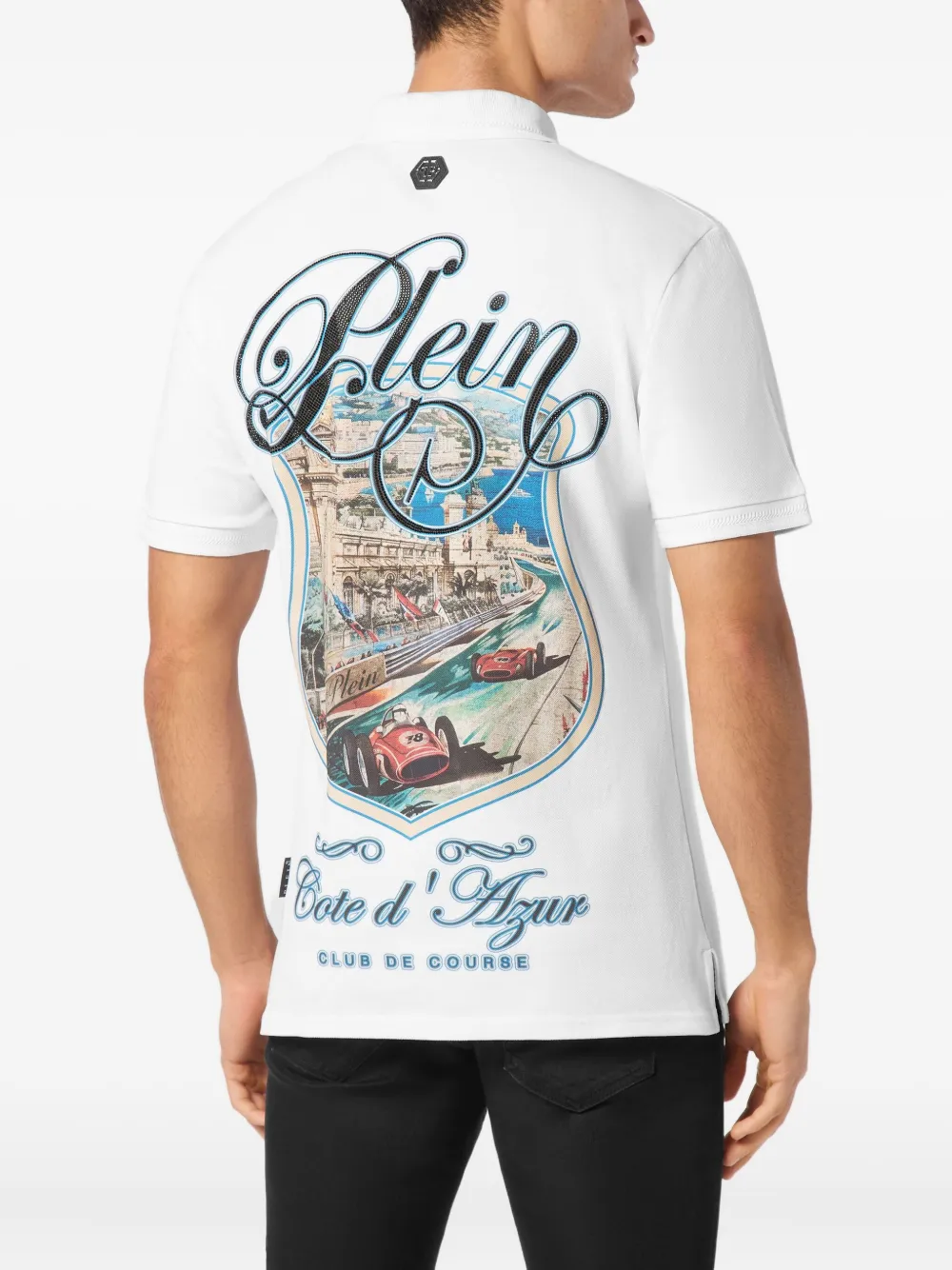Philipp Plein Racing Car poloshirt Wit