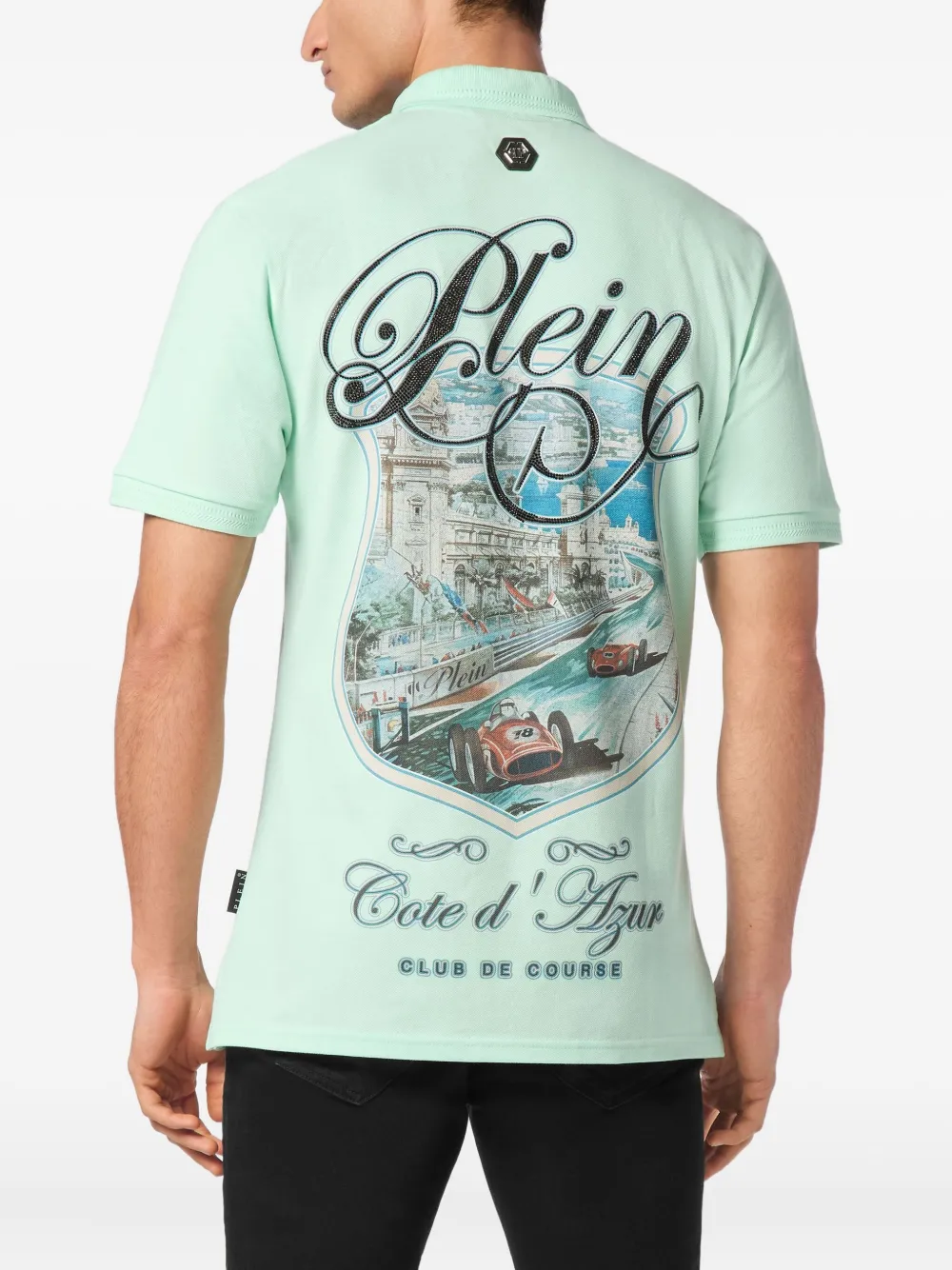 Philipp Plein Racing Car poloshirt Groen