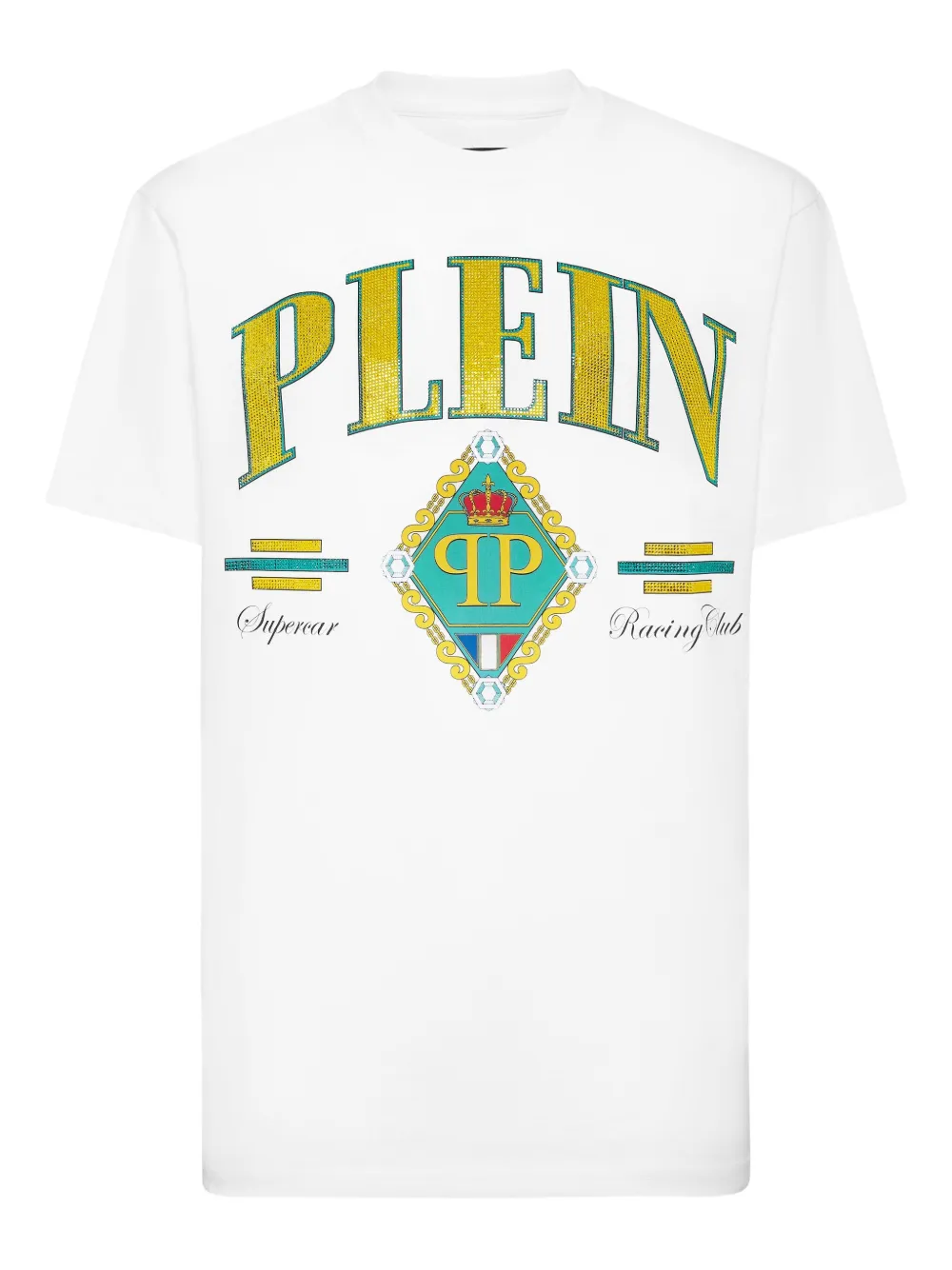 Philipp Plein Supercar Stones T-shirt Wit