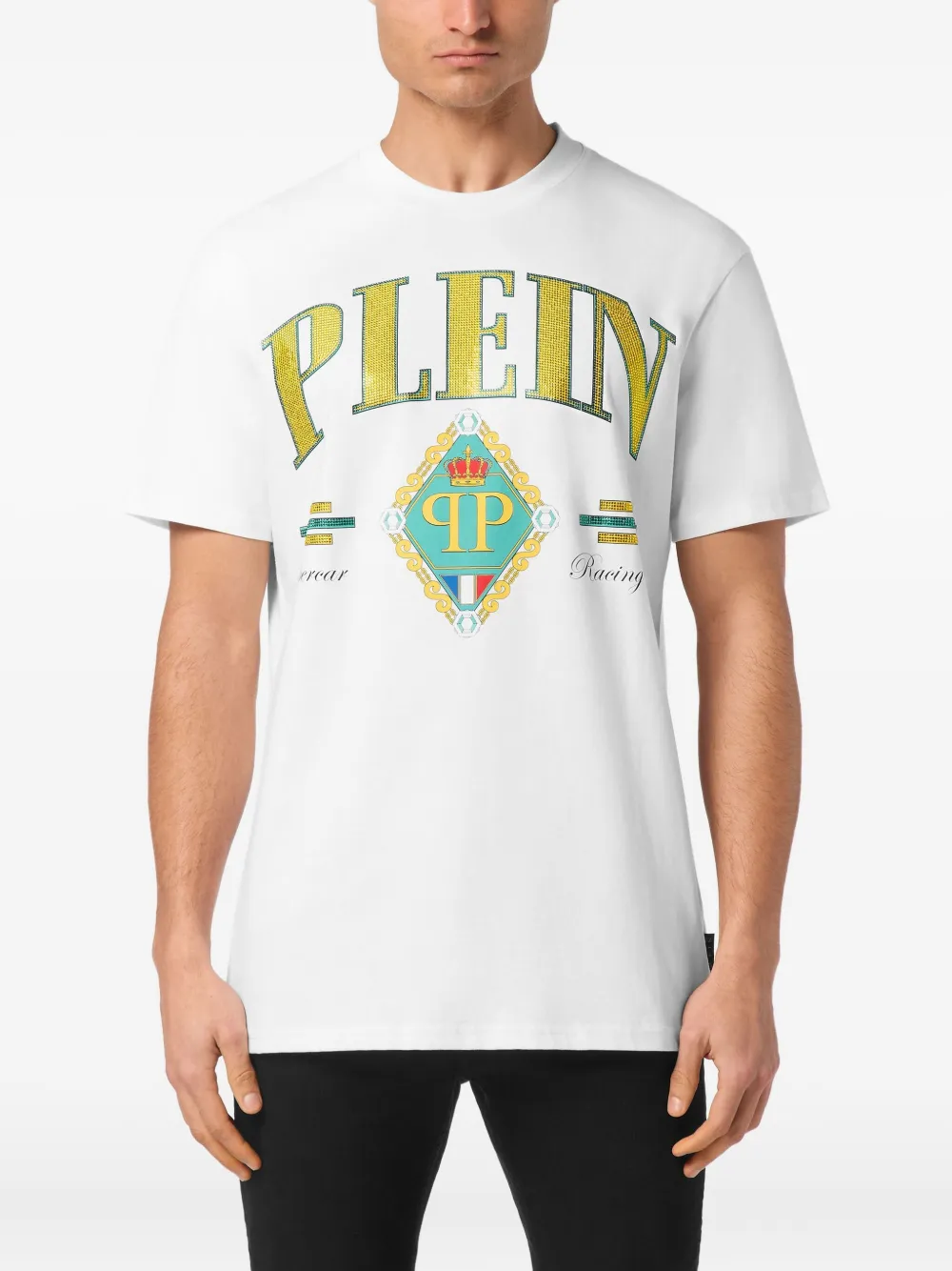 Philipp Plein Supercar Stones T-shirt Wit