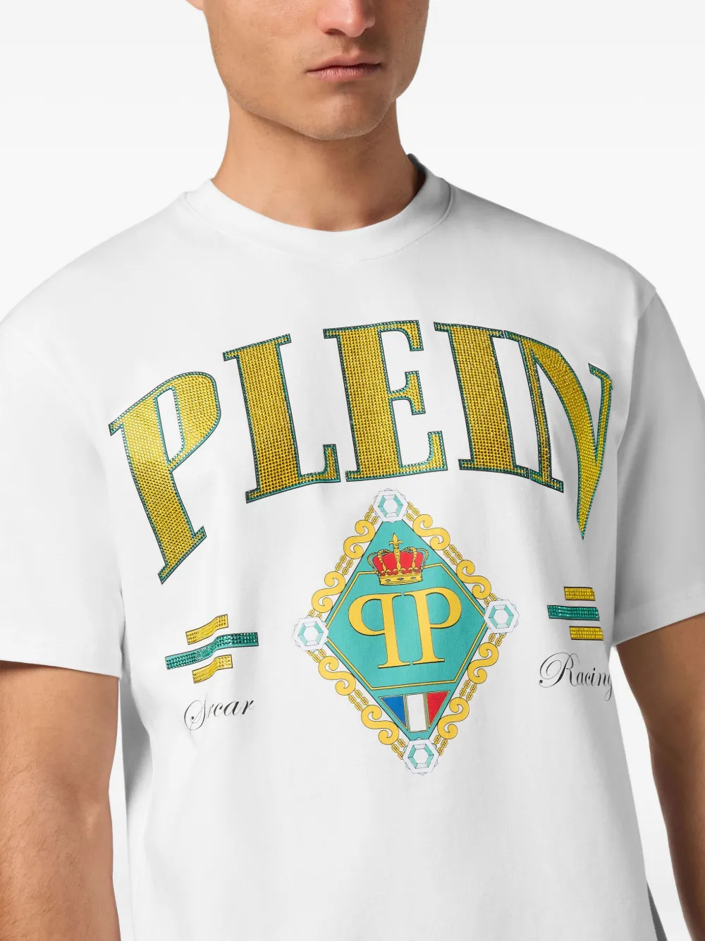 Philipp Plein Supercar Stones T-shirt Wit
