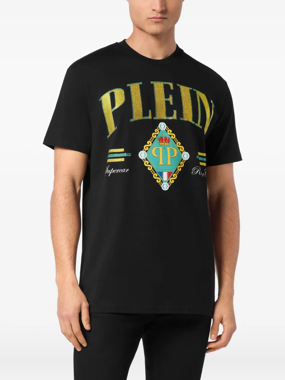 Philipp Plein Supercar Stones T-shirt Zwart
