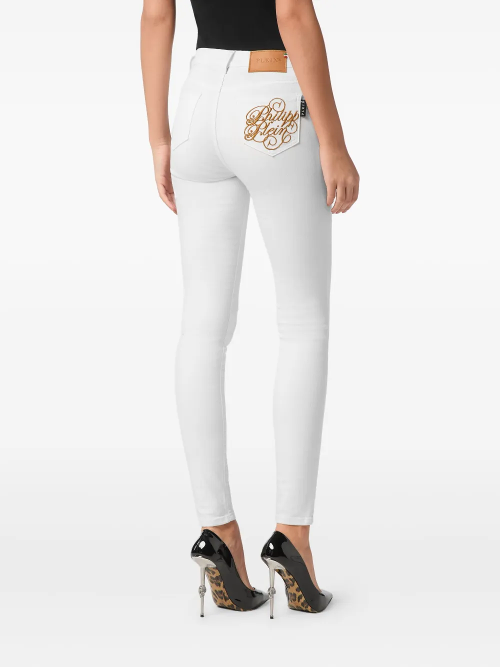 Philipp Plein High waist skinny jeans Wit
