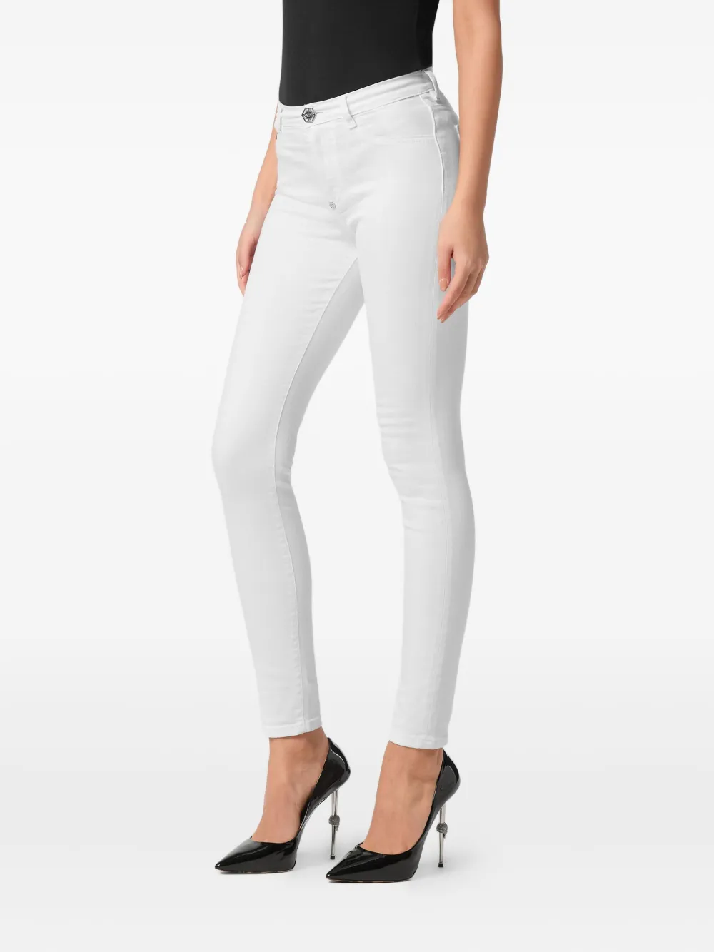 Philipp Plein High waist skinny jeans Wit