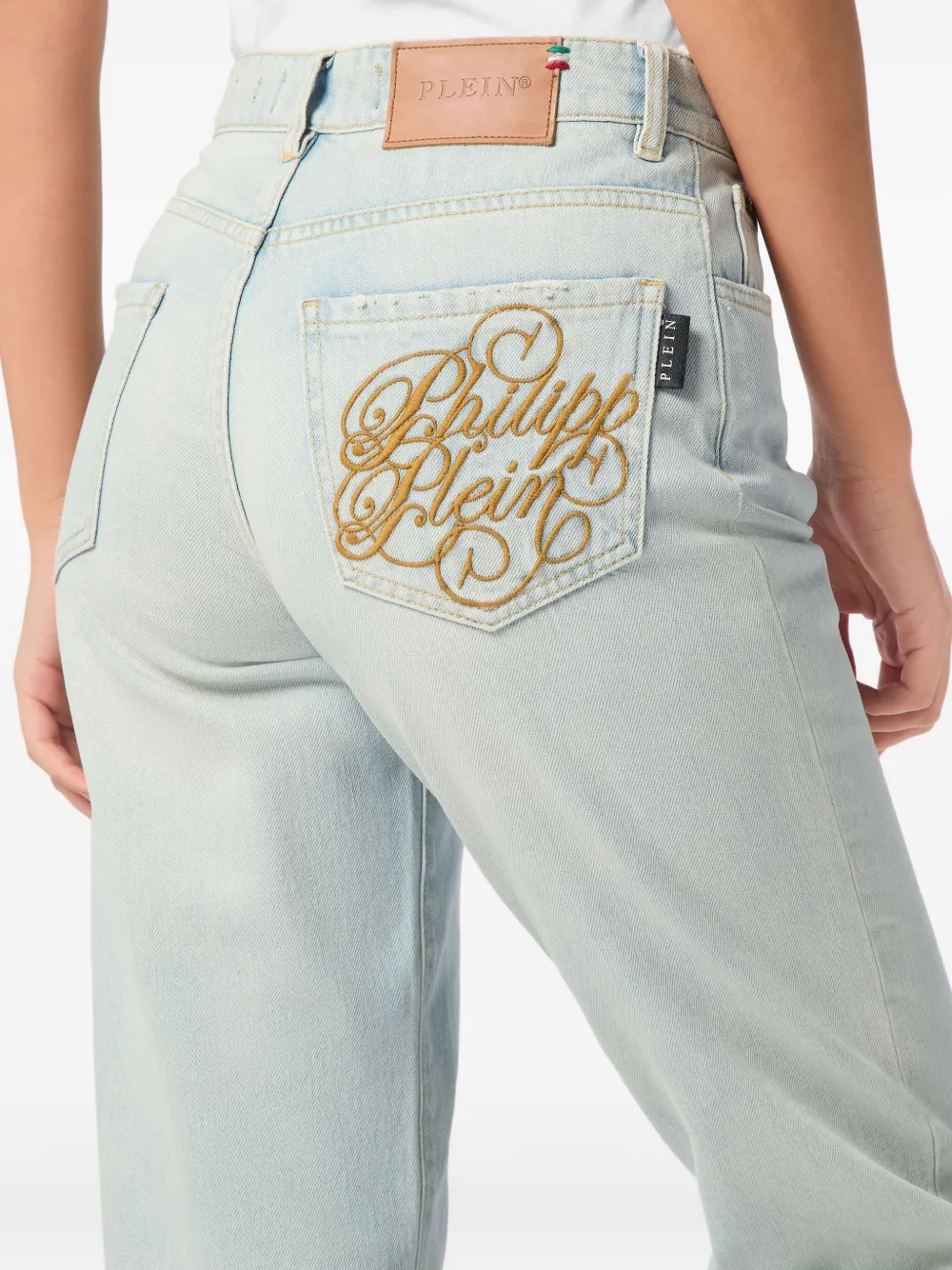Philipp Plein Mom Fit jeans Blauw