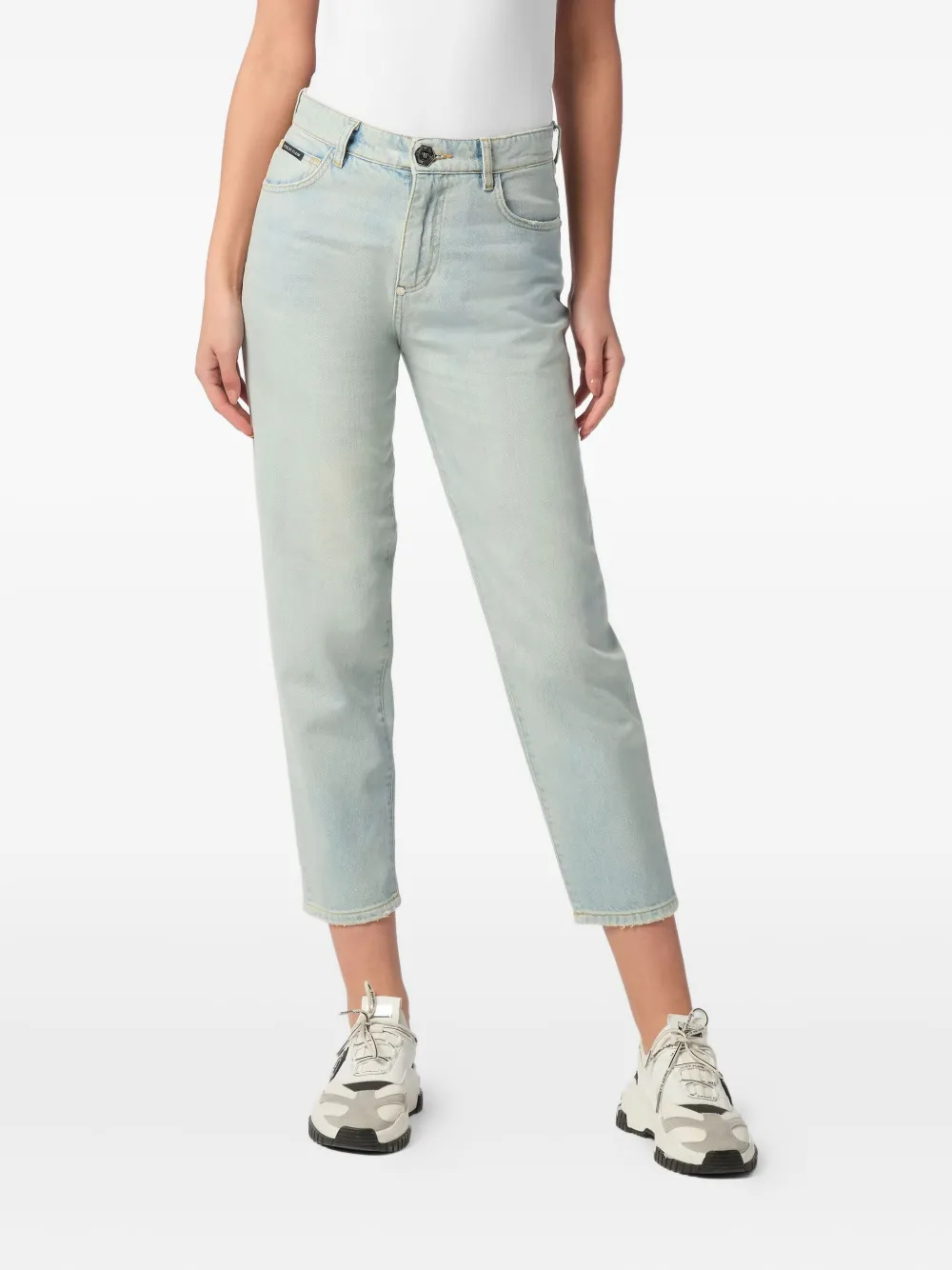 Philipp Plein Mom Fit jeans Blauw