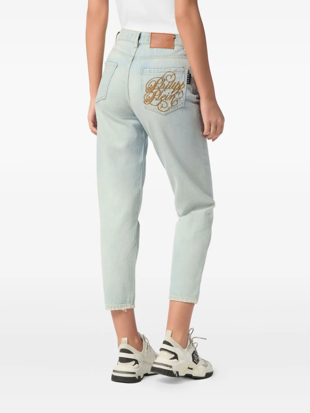 Philipp Plein Mom Fit jeans Blauw
