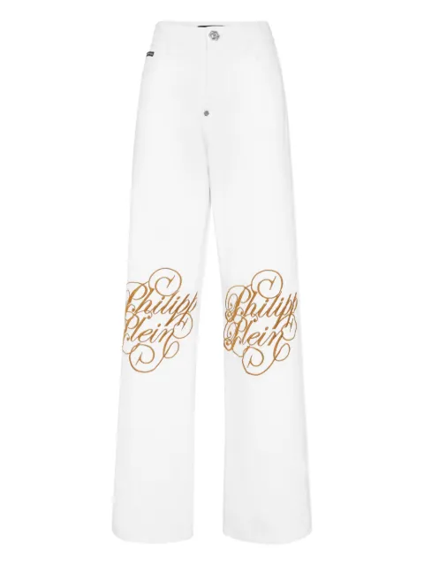 Philipp Plein logo-embroidered jeans