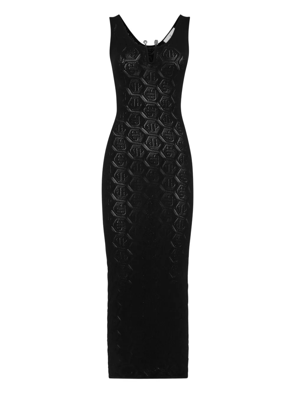 Philipp Plein Jurk met monogram-jacquard Zwart