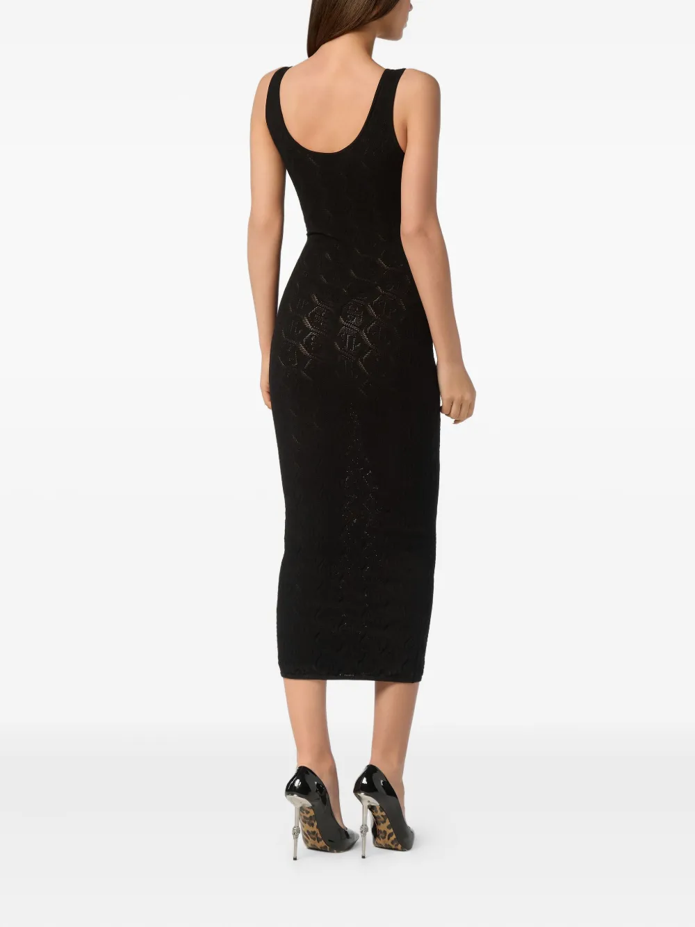Philipp Plein Jurk met monogram-jacquard Zwart