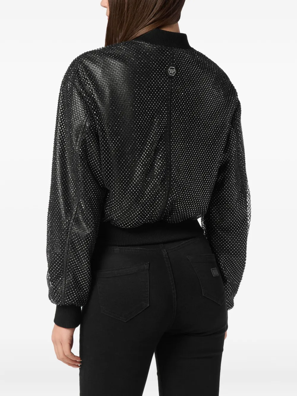 PHILIPP PLEIN LEATHER BOMBER JACKET 