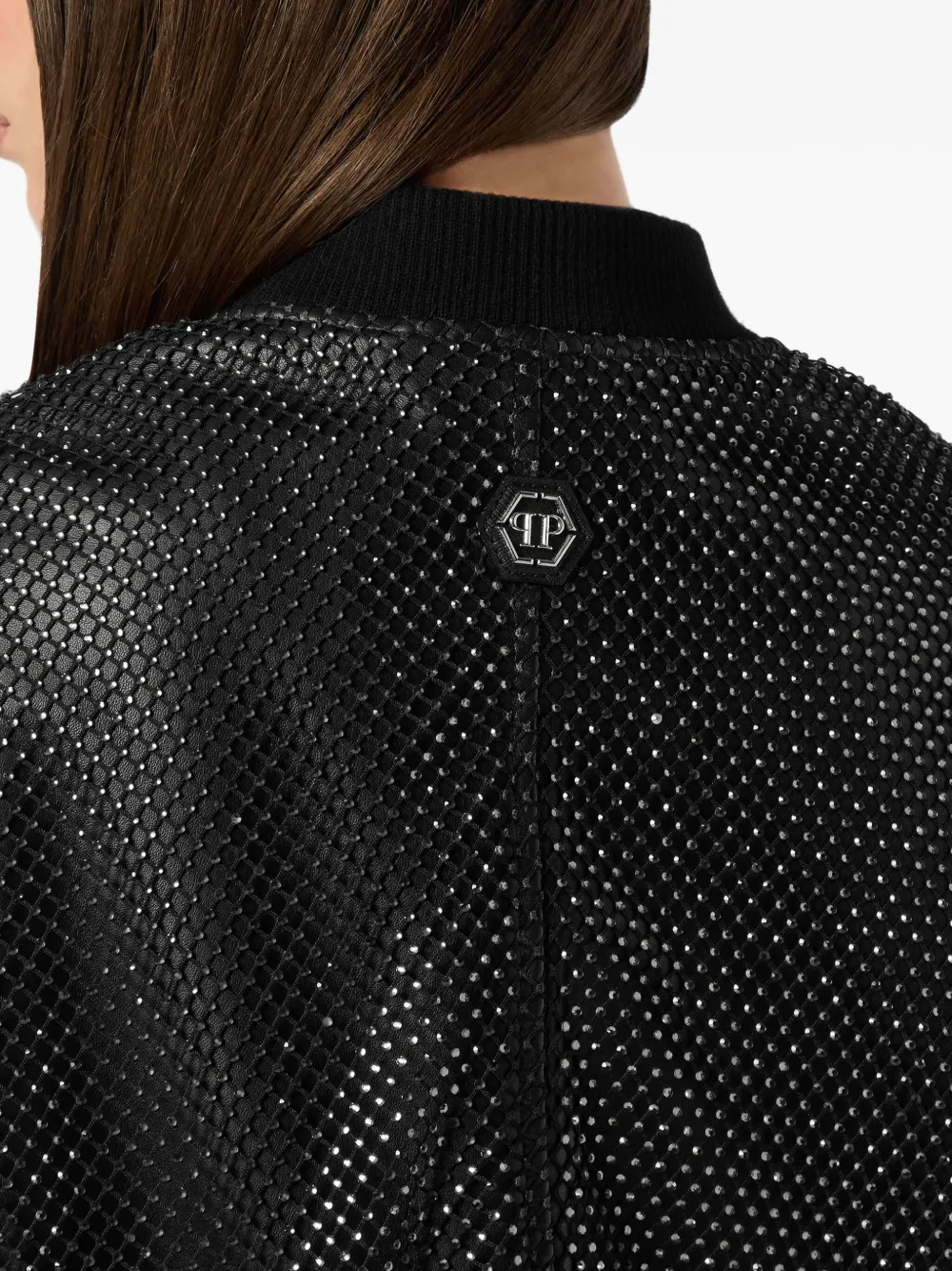 PHILIPP PLEIN LEATHER BOMBER JACKET 
