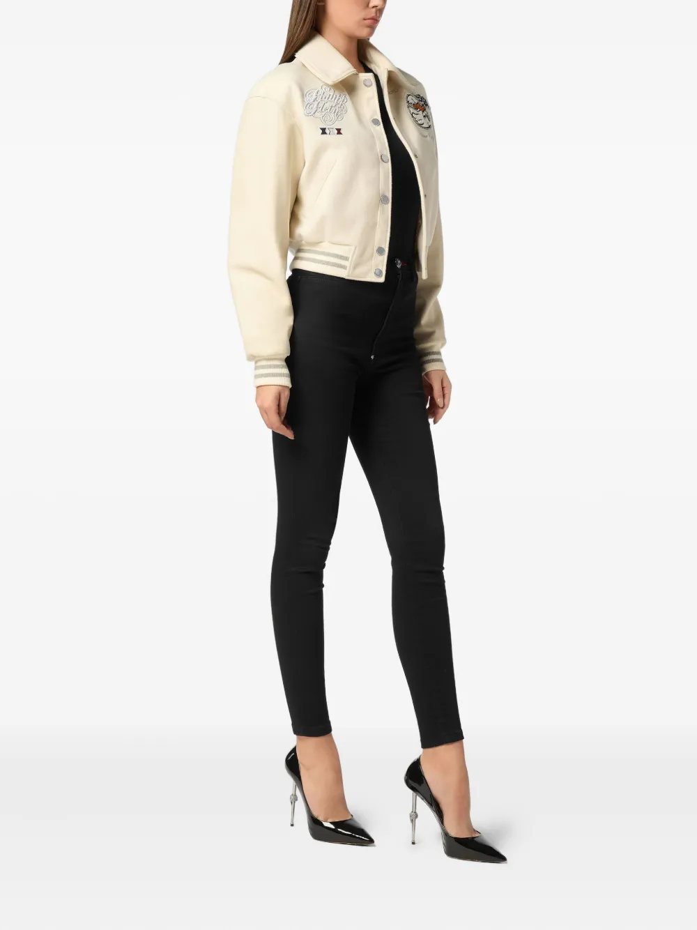 Philipp Plein College PP Duck bomberjack Wit