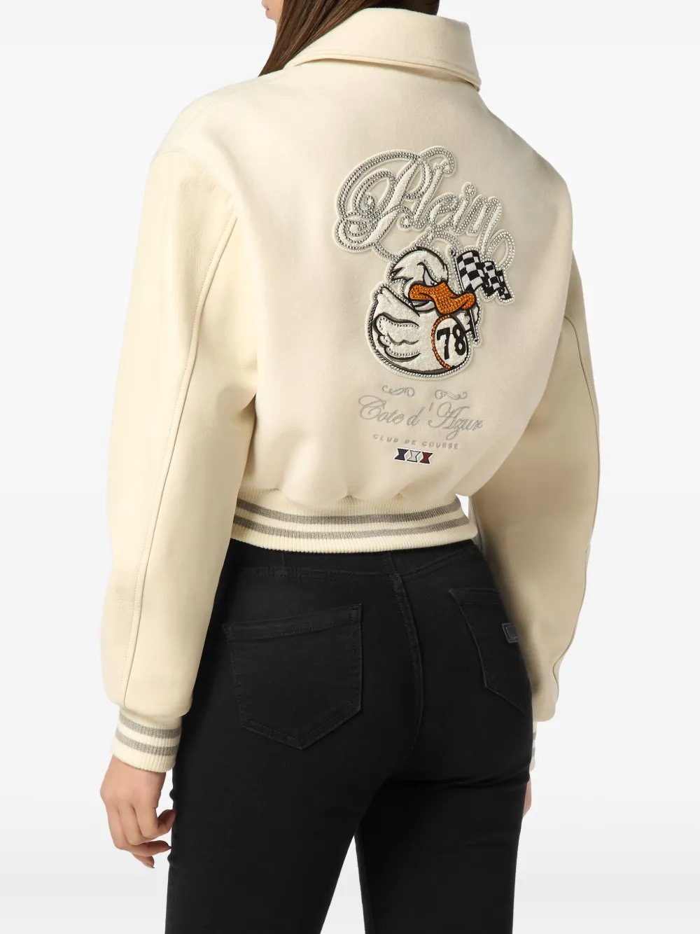 Philipp Plein College PP Duck bomberjack Wit