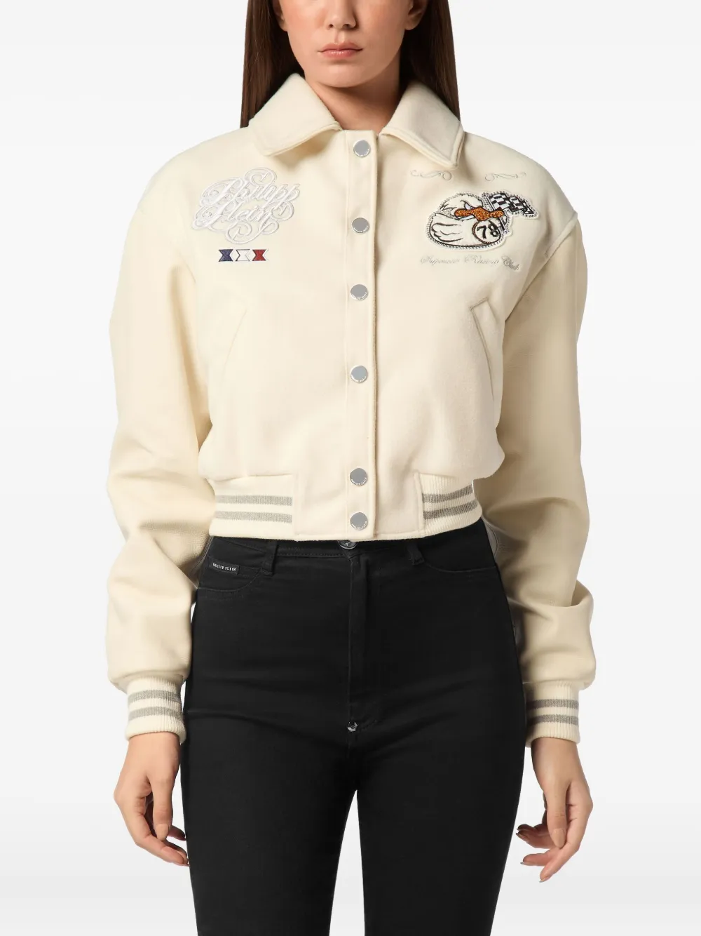 Philipp Plein College PP Duck bomberjack Wit