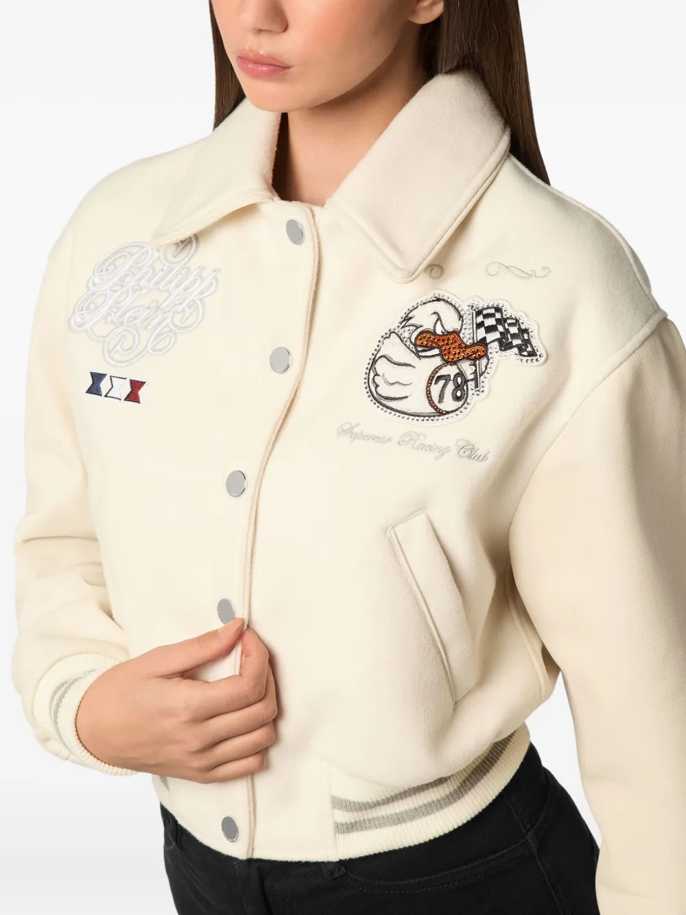 Philipp Plein College PP Duck bomberjack Wit