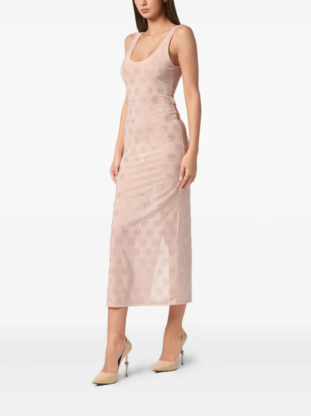 PHILIPP PLEIN MONOGRAM MIDI DRESS