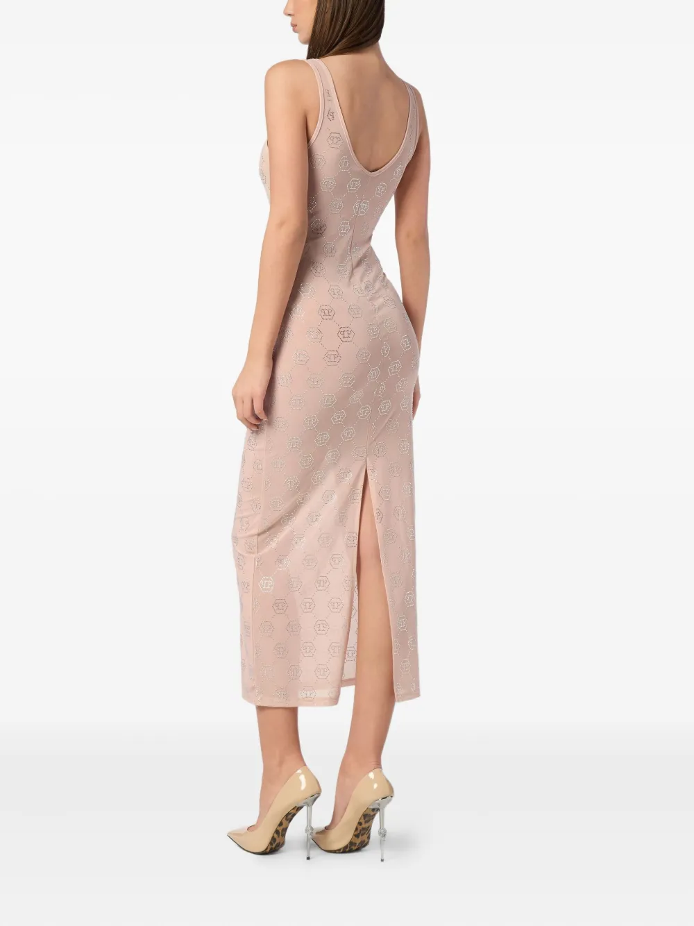 PHILIPP PLEIN MONOGRAM MIDI DRESS