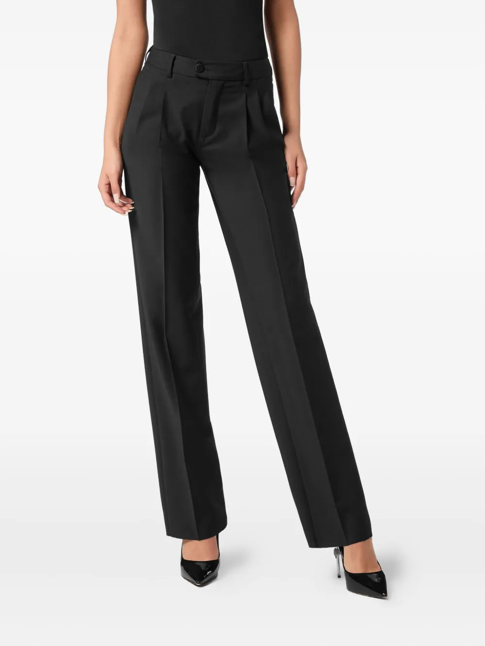 PHILIPP PLEIN PLEAT-DETAILING TROUSERS
