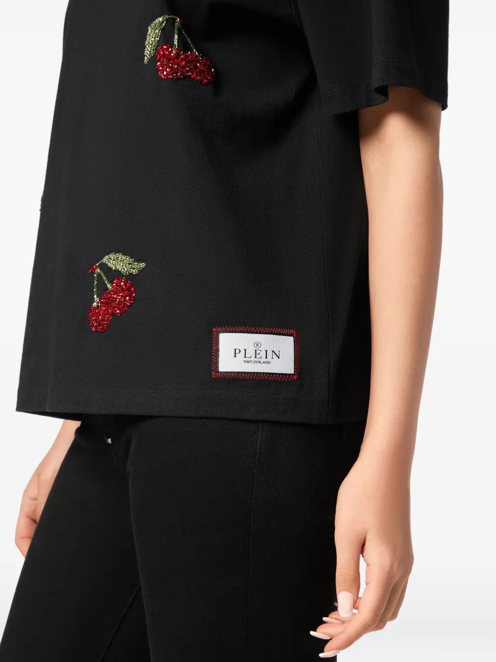 Philipp Plein T-shirt met kersenprint Zwart