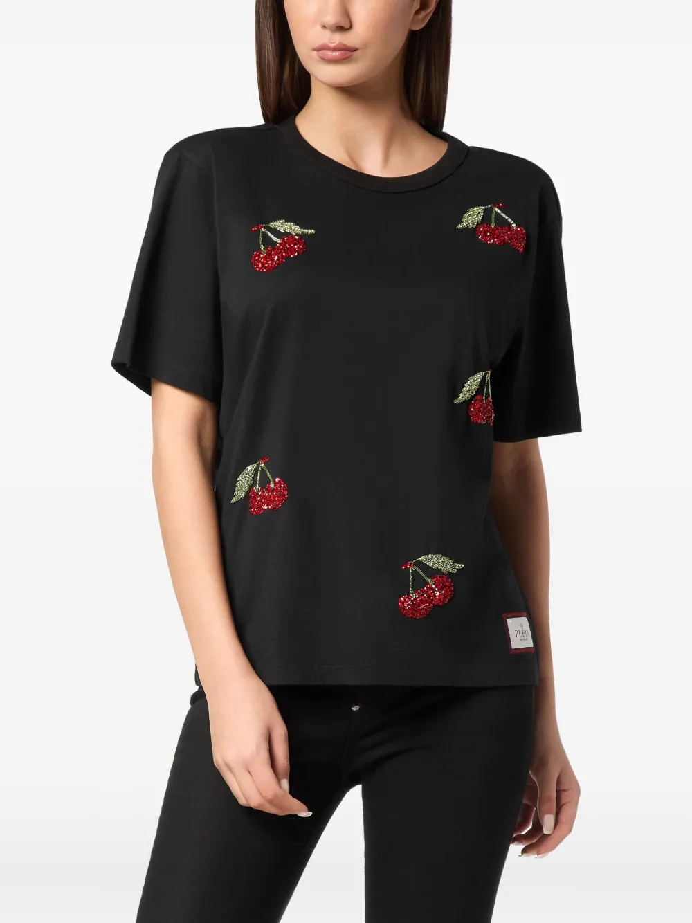 Philipp Plein T-shirt met kersenprint Zwart