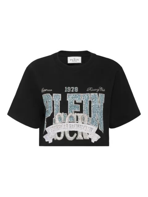 Philipp Plein crystal-embellished cropped t-shirt