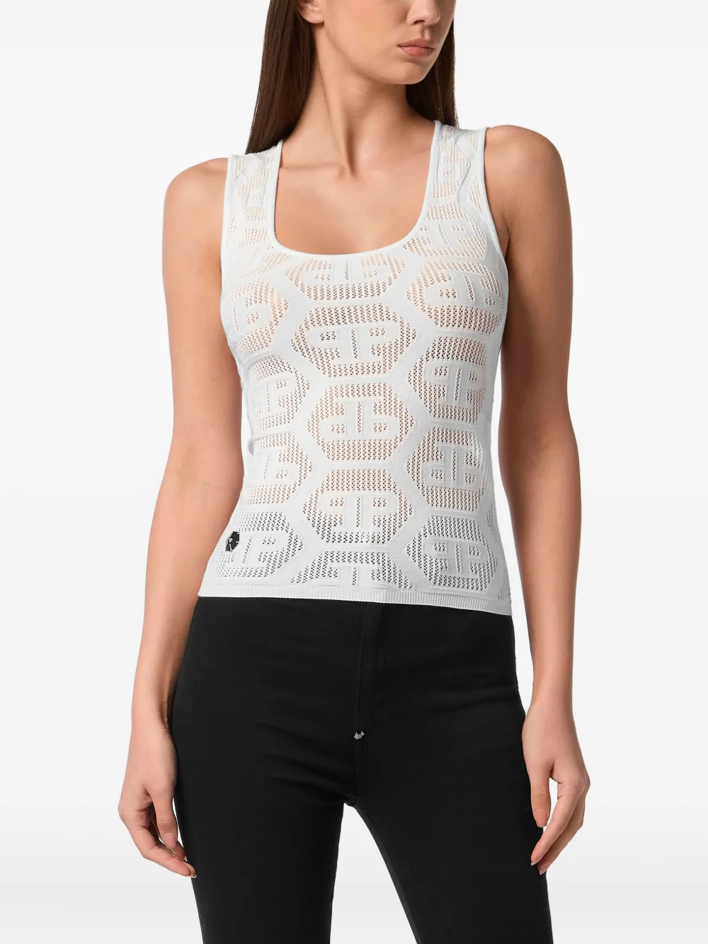 Philipp Plein Tanktop met monogram Wit