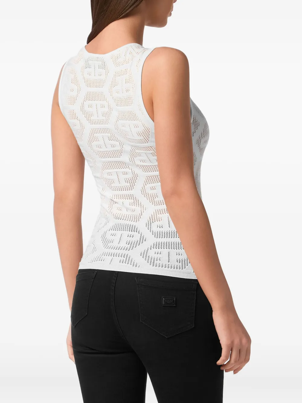 Philipp Plein Tanktop met monogram Wit
