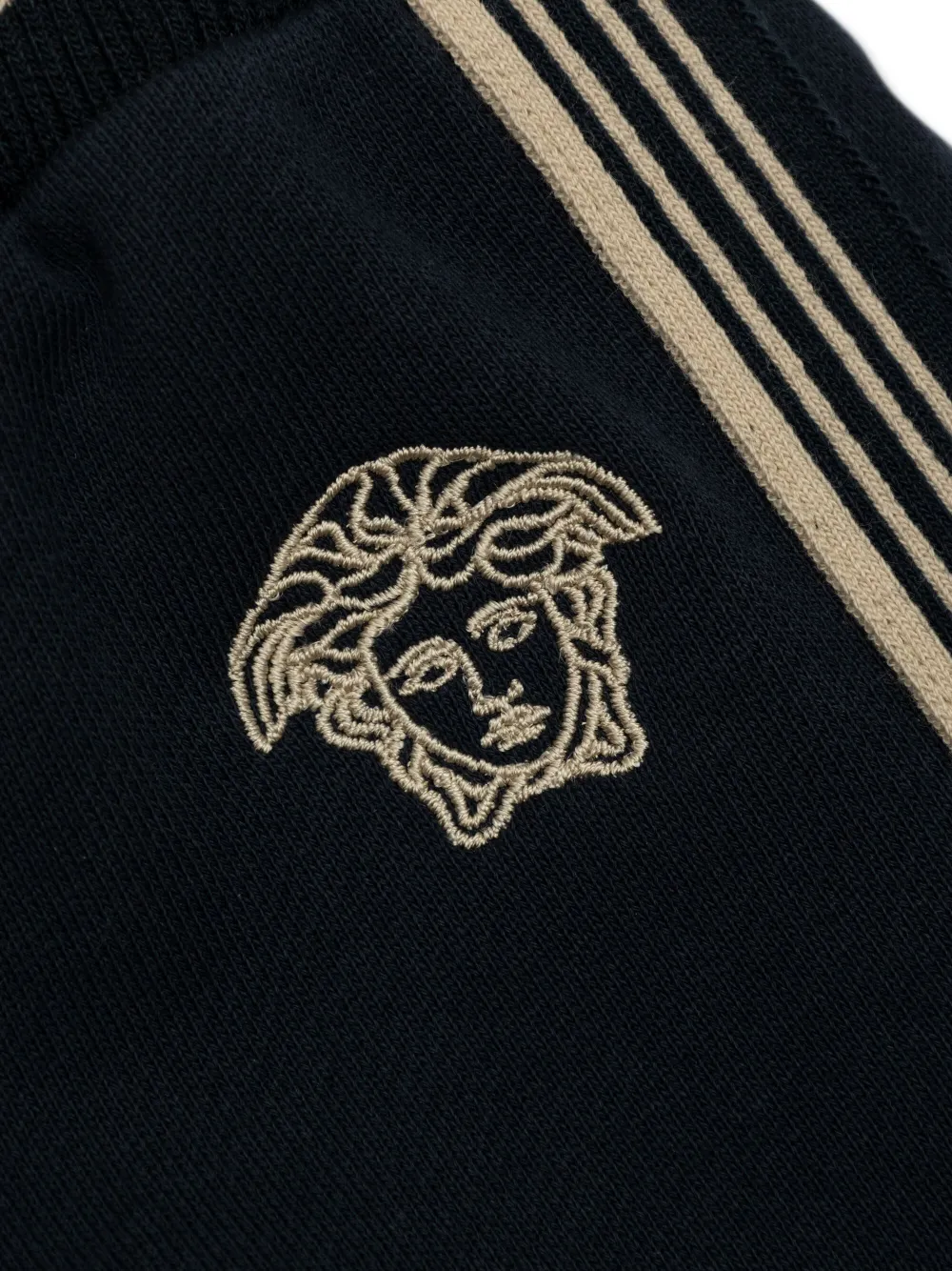 Shop Versace Greca-detail Sweatpants In Blue