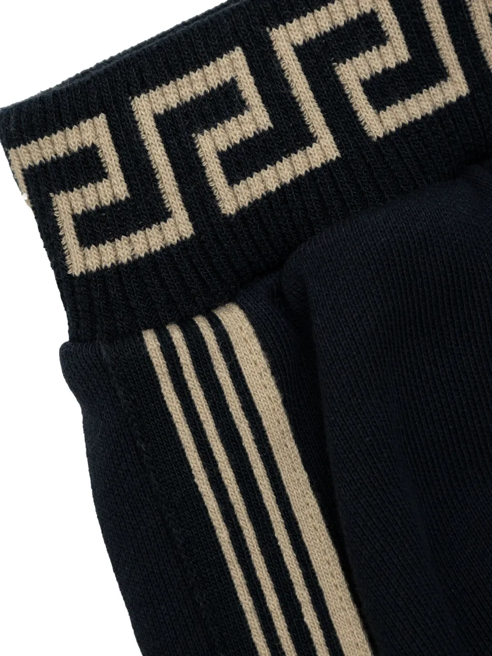 Shop Versace Greca-detail Sweatpants In Blue