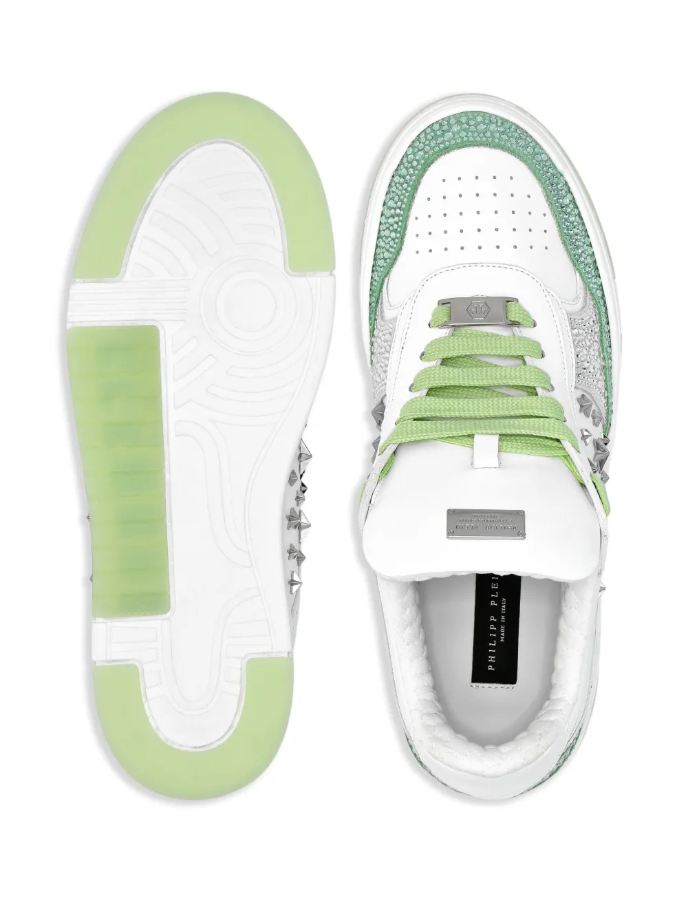 Philipp Plein studded leather sneakers White