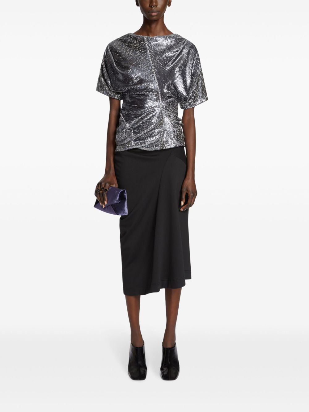 DRIES VAN NOTEN Verfraaide top - Zilver