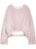 DRIES VAN NOTEN sequin-embellished top - Pink