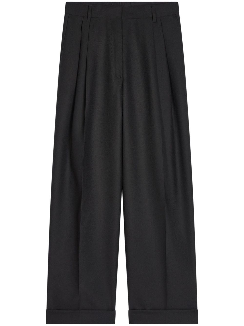 DRIES VAN NOTEN pleated wool trousers - Black