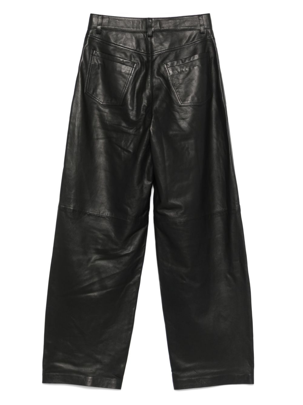 REMAIN Cocoon leren broek - Zwart