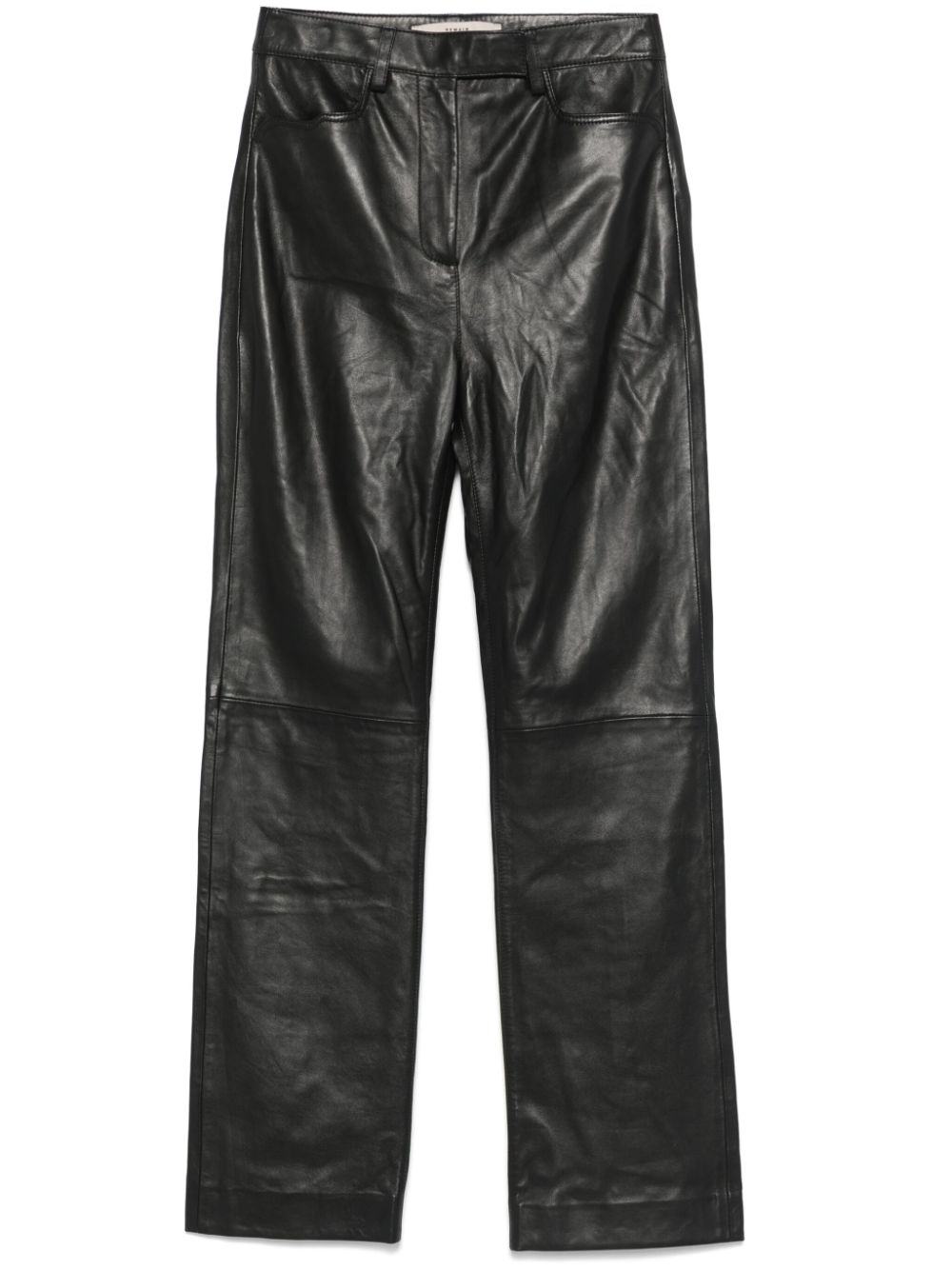 straight-leg leather trousers