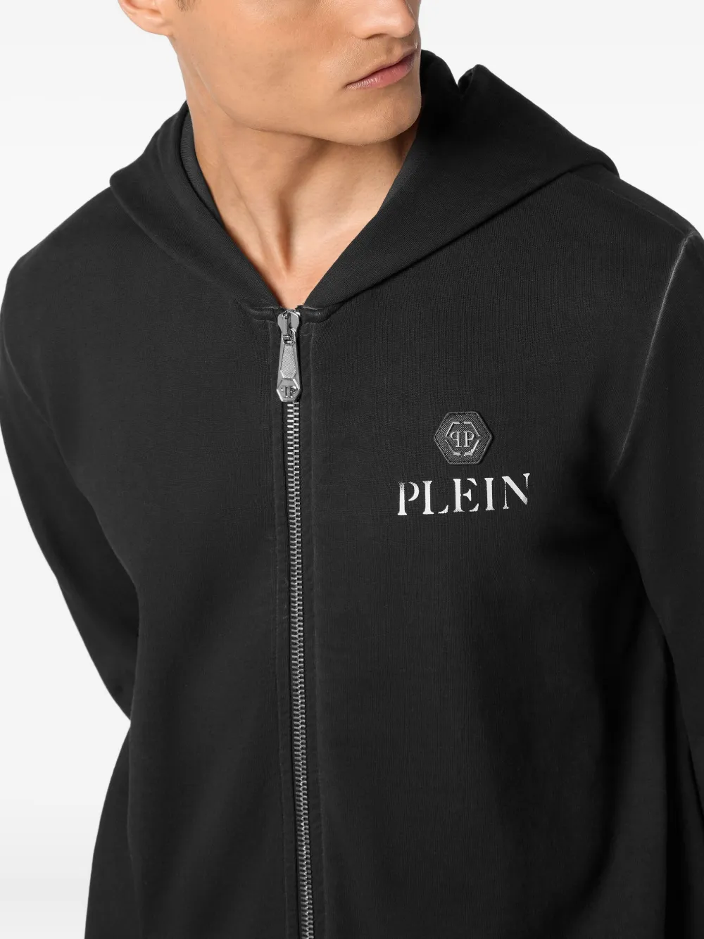 Philipp Plein Hoodie met logopatch Zwart