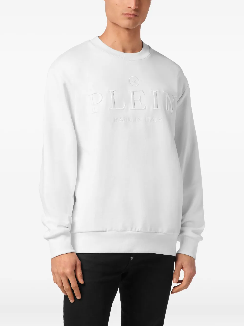 Philipp Plein Sweater met logo-reliëf Wit