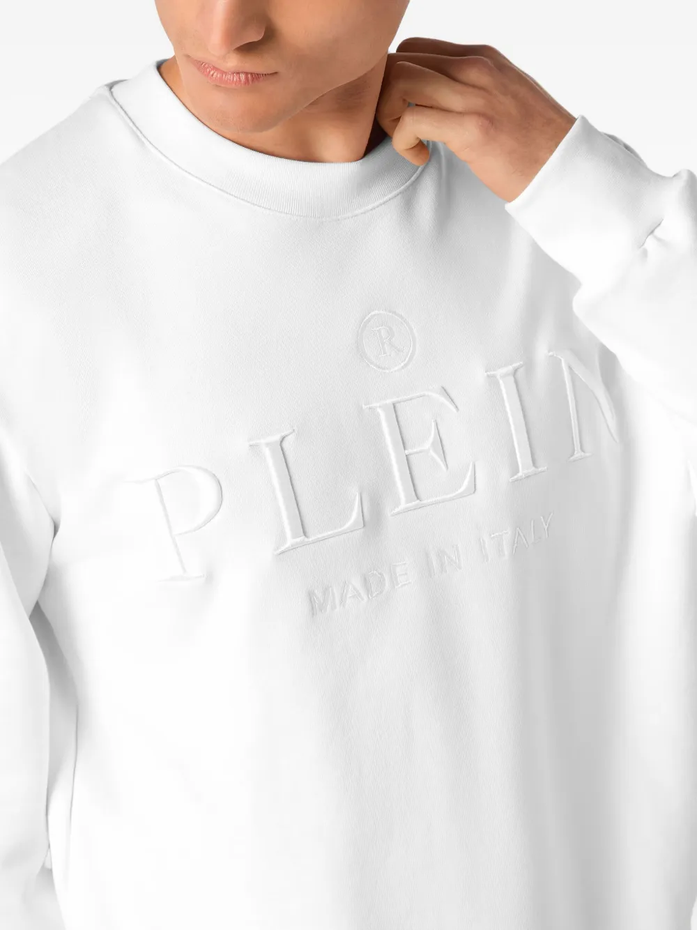 Philipp Plein Sweater met logo-reliëf Wit