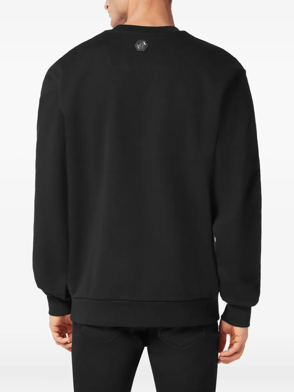 Philipp Plein Sweater met logo-reliëf Zwart