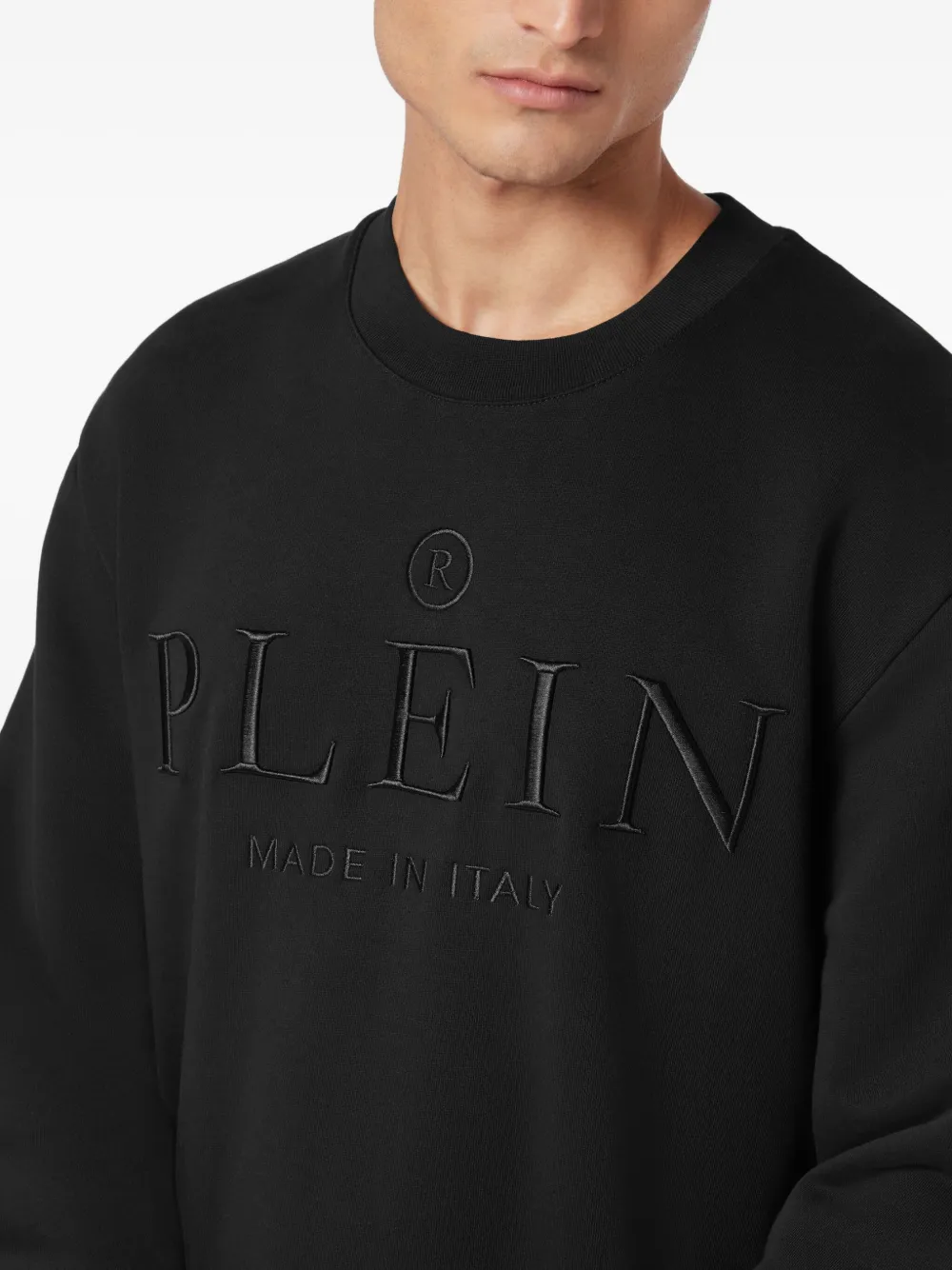 Philipp Plein Sweater met logo-reliëf Zwart