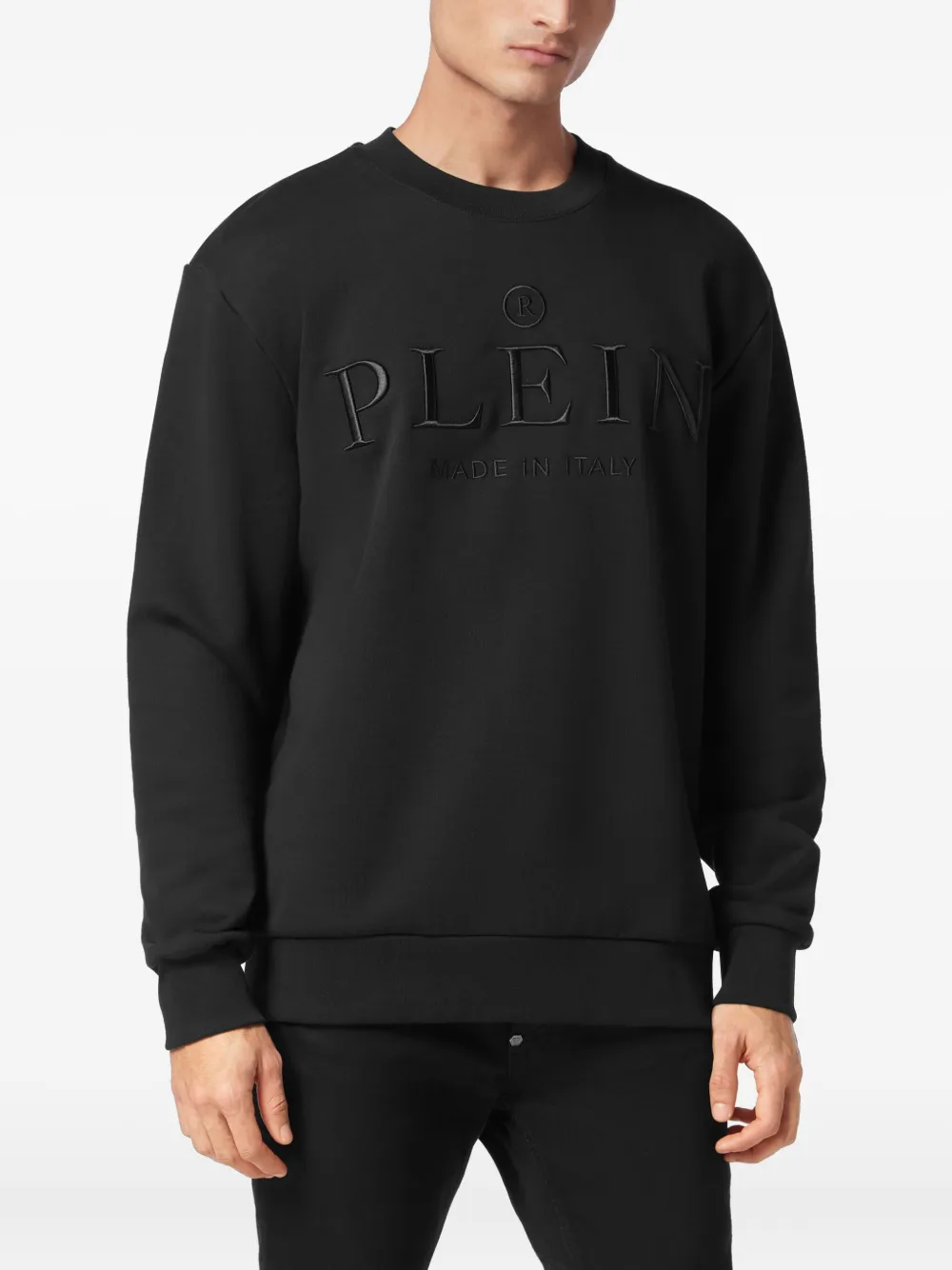 Philipp Plein Sweater met logo-reliëf Zwart