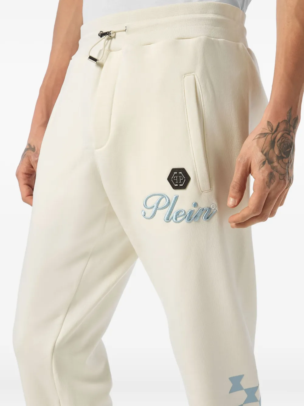 Philipp Plein Trainingsbroek met logopatch Beige