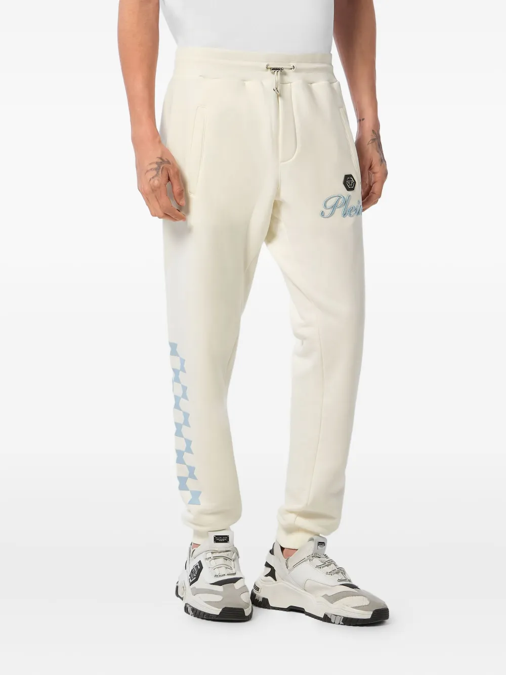 Philipp Plein Trainingsbroek met logopatch Beige