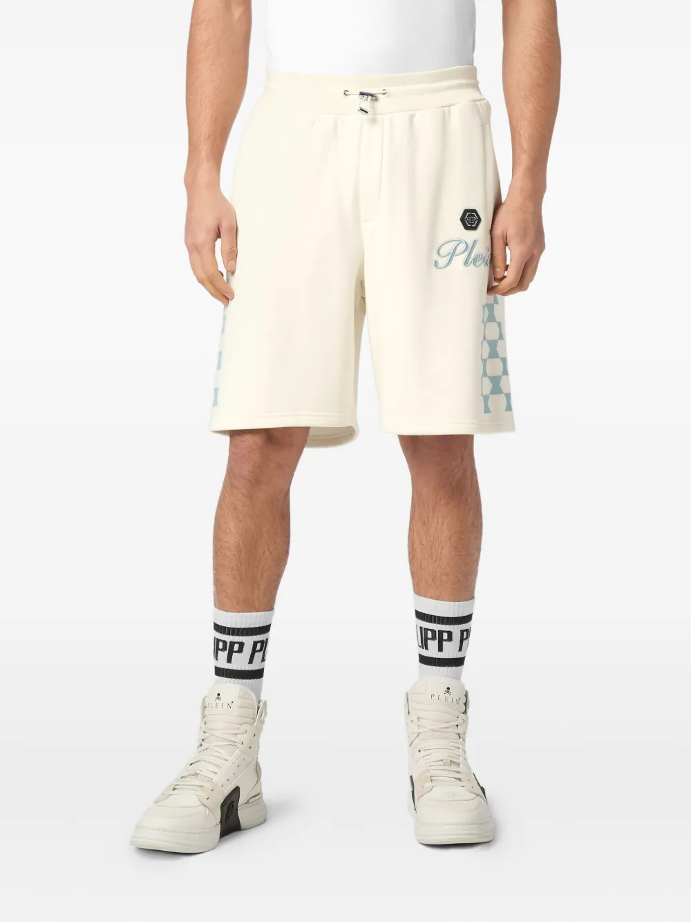Philipp Plein Checkmate shorts Wit