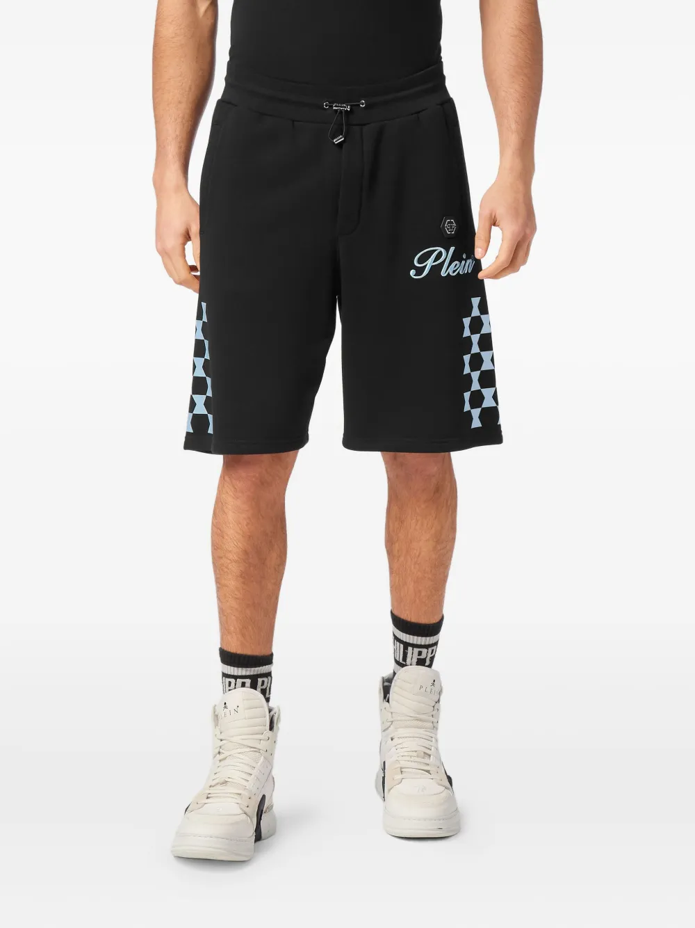 Philipp Plein Checkmate shorts Zwart